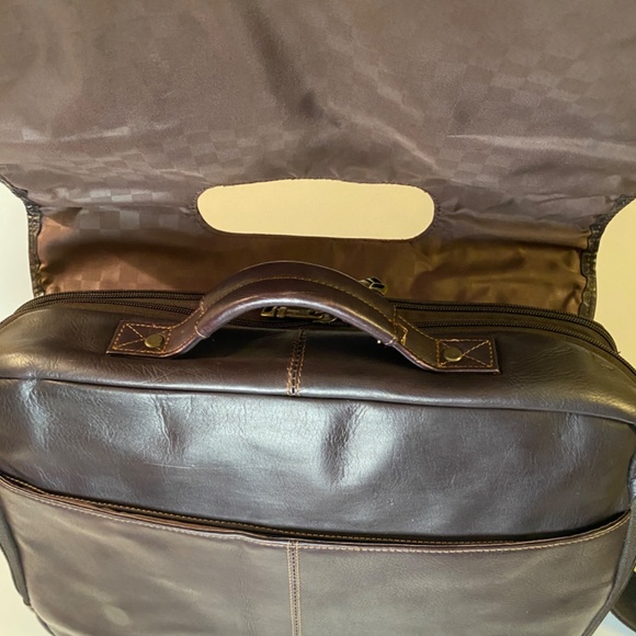 Samsonite Brown Soft Leather Briefcase - Picture 3 of 13